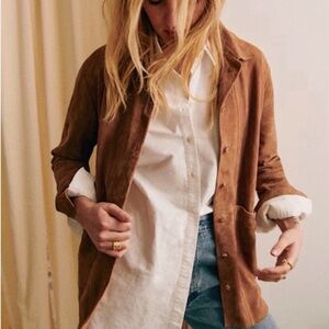 Sezane Camel Suede Will Jacket Size S